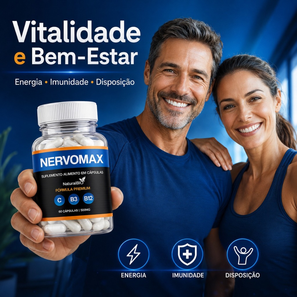 Nervomax - 500mg - 60 Cápsulas - Sistema Nervoso, Energia e Menos Cansaço