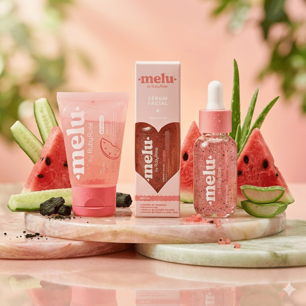 Kit Skin Care Sérum Facial + Creme Facial Melancia Melu Ruby Rose