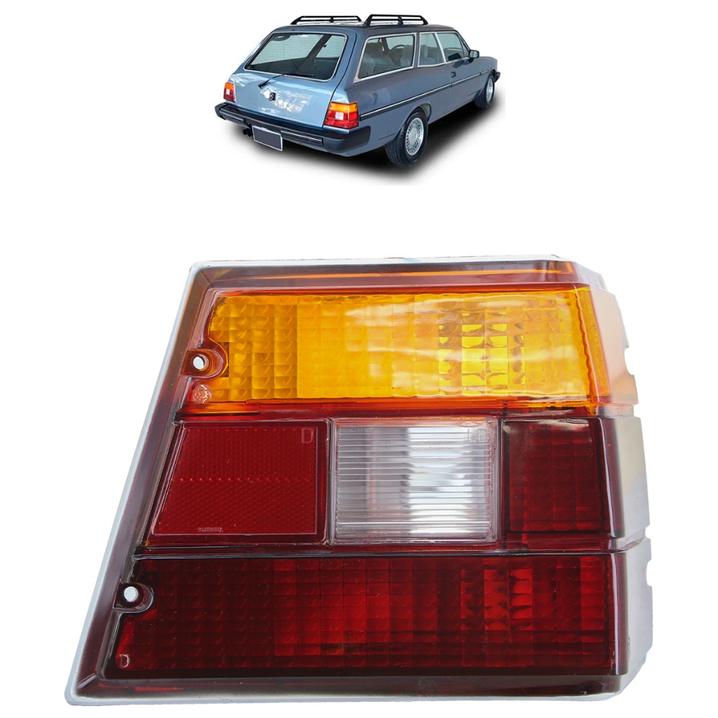 Lanterna Traseira Caravan 1980 1981 1982 1983 1984 1985 1986 A 1992 Tricolor Lente Estriada Acrílico