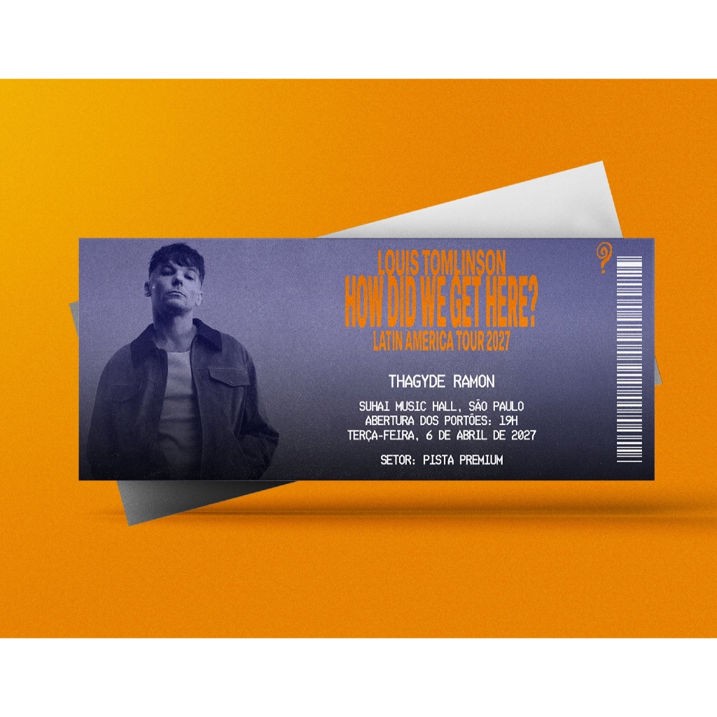 Ingresso Holográfico Personalizado Louis Tomlinson - How Did We Get Here?