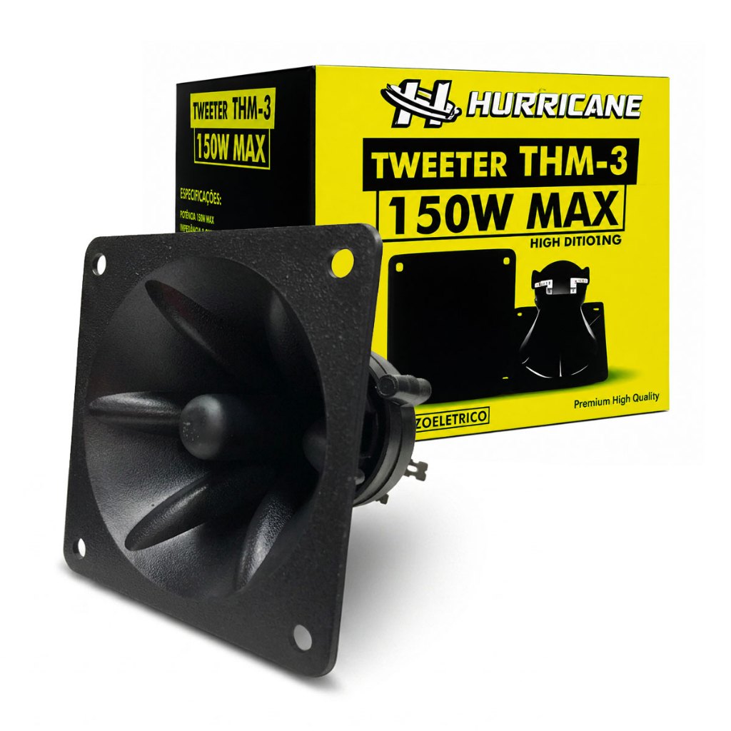 Mini Super Tweeter Piezo Elétrico Hurricane THM-3 150W Máx Twiter Tuiti