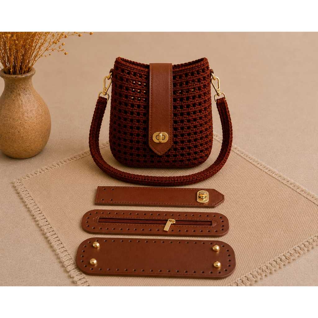 Kit Para Bolsas Croche Com Ziper 25x10 Fundo Pezinho 25x10,Lapela Fecho Luxo