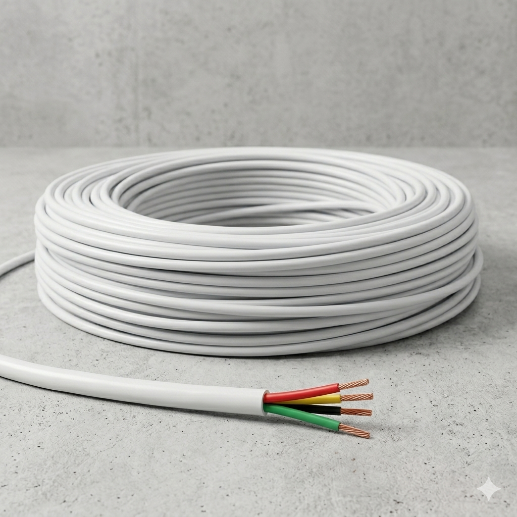 Cabo para Alarme e Interfone 4 Vias 0,40mm 10 ou 20 metros Branco