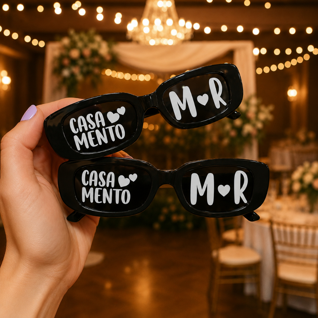 Kit 2 Óculos (PERSONALIZADO) Casamento, Festa, noivado, pré-wedding