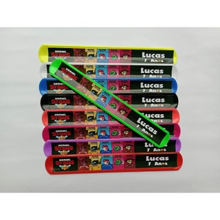 Pulseira Bate Enrola BRAWL STARS Personalizada - Lembrancinha BRAWL STARS - Festa BRAWL STARS - Pulseira Bate Enrola