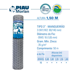 Tela Piau Morlan Mangueirão 3x16x1,50m 50m