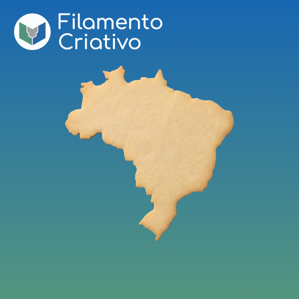 Cortador de Biscoito Contorno do Brasil Mapa Brasileiro