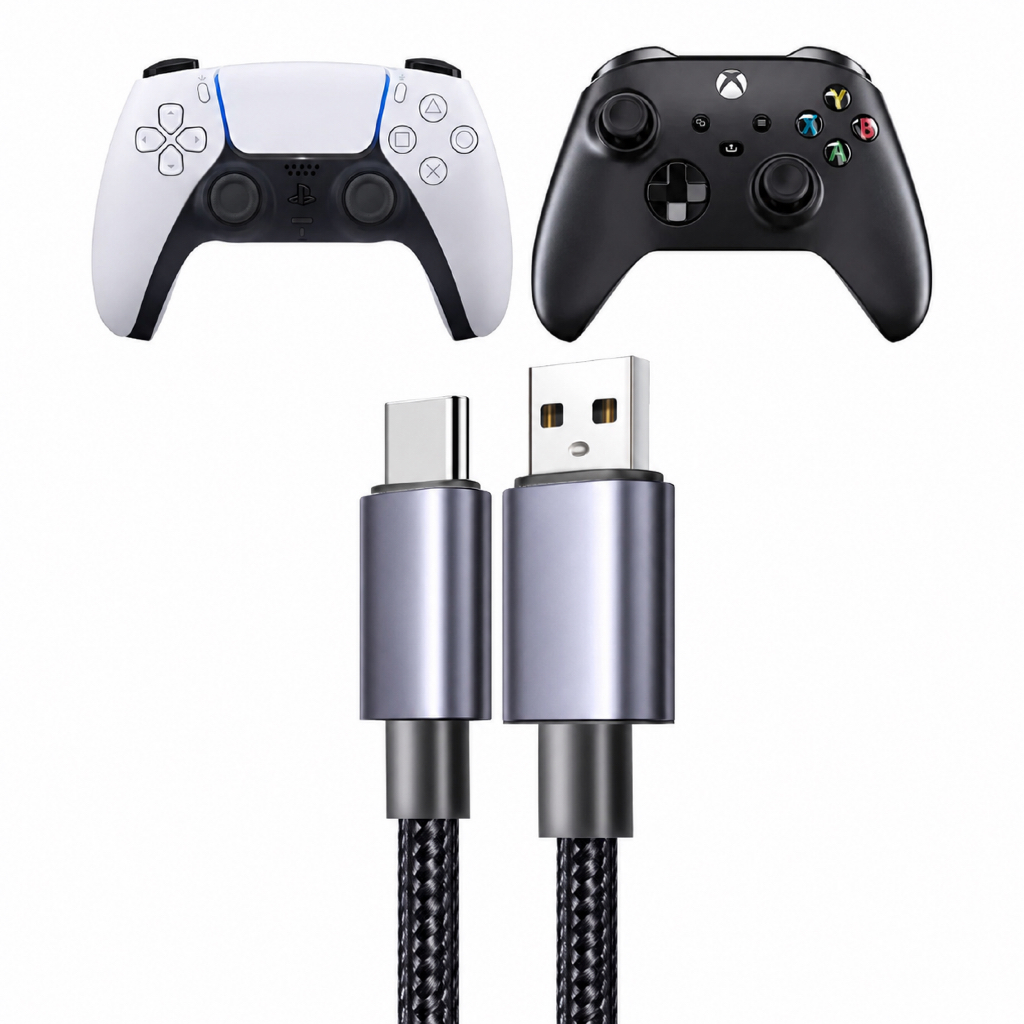 Cabo Carregador Tipo C para Controle do PS5 Xbox Series Longo 3 metros