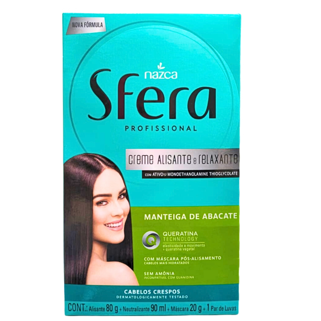 Creme Alisante Manteiga De Abacate Sfera Nazca Produto Profissional Alisa e Reduz O Volume De Cabelos Cacheado, Crespo