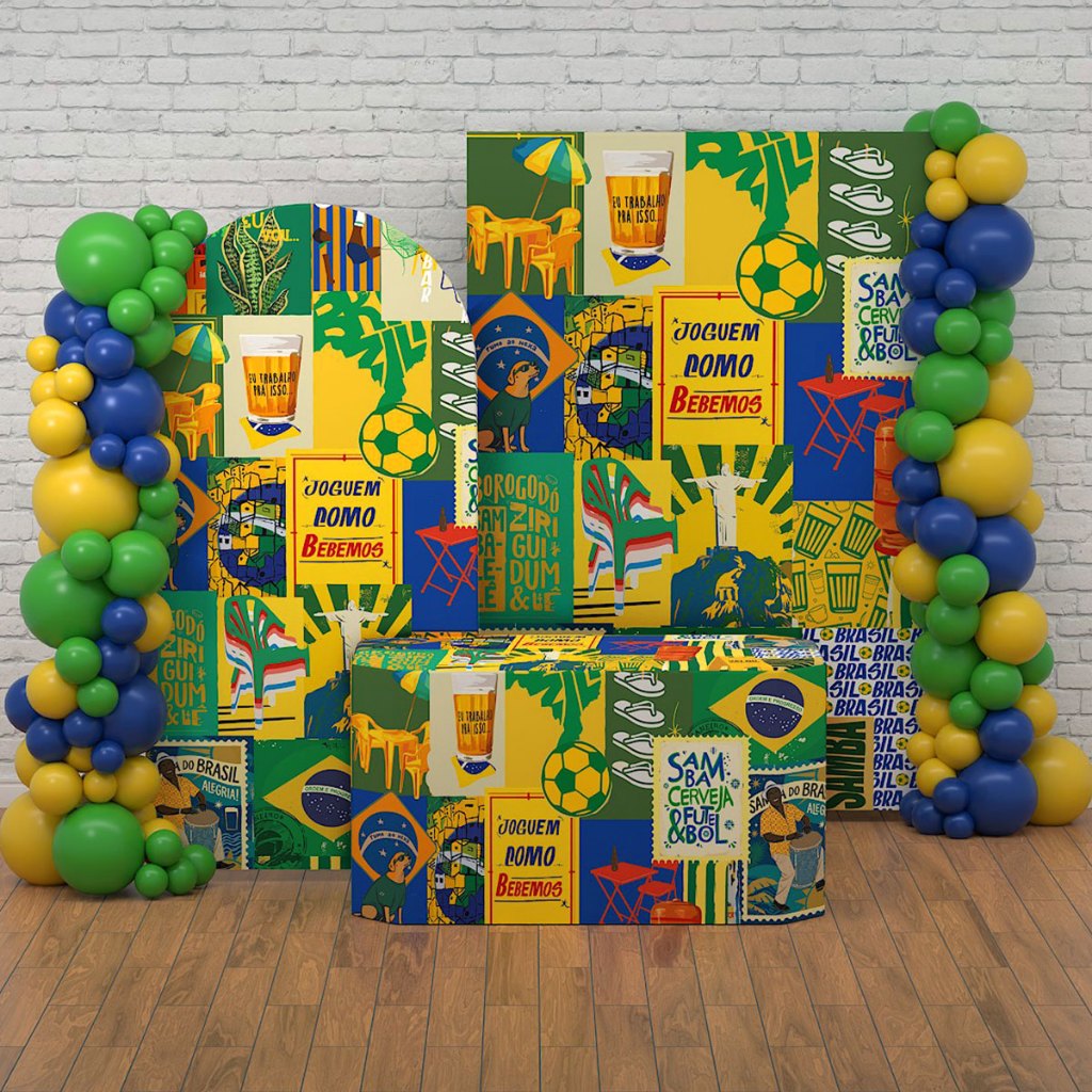 Painel Brasilidade Festa Decoração Brasil Lambe Lambe Sublimado Em Tecido - Diversos Modelos