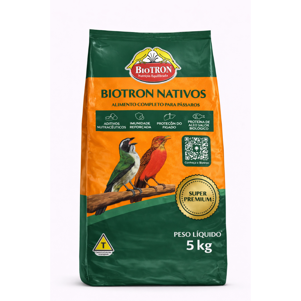 Nativos 5kg Ração Para Granívoros, Sabiá E Outros  Biotron