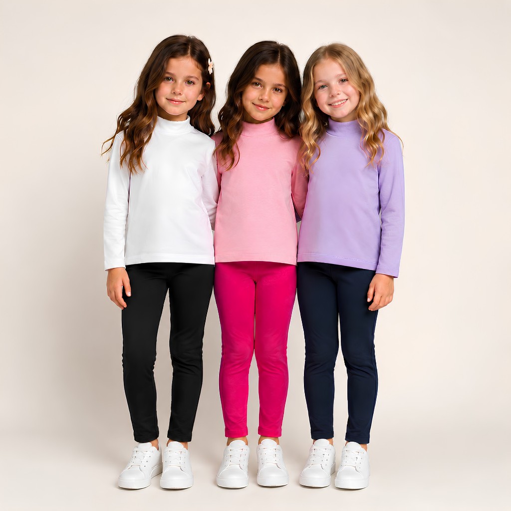 1 ou 3 Conjuntos Inverno Menina Fofo Legging Com Blusa Manga Longa 1 ao 14 anos
