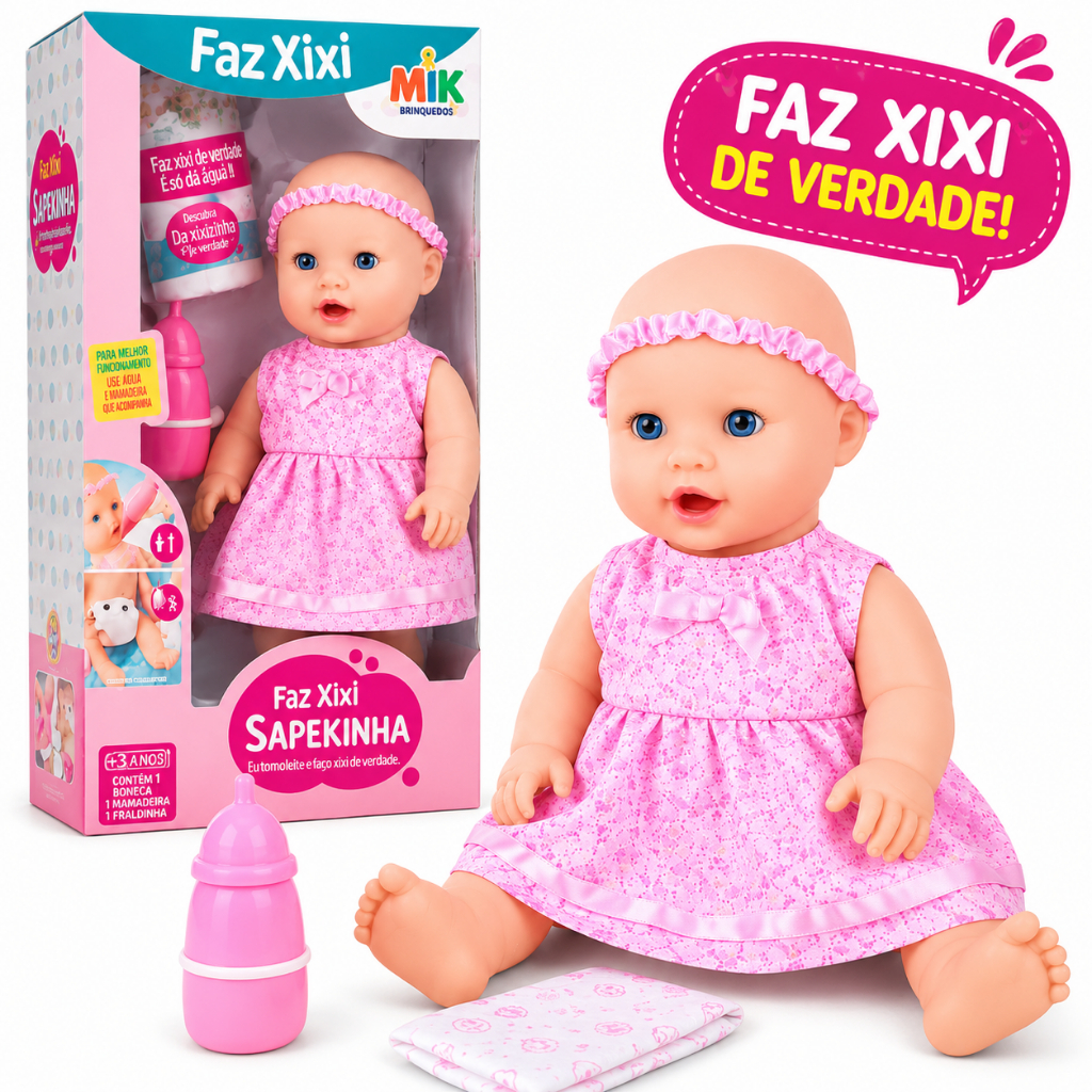 Boneca Bebe Faz xixi Mamadeira e Frauda Brinquedo Boneca Tipo Boneca Reborn Boneca que Faz Xixi