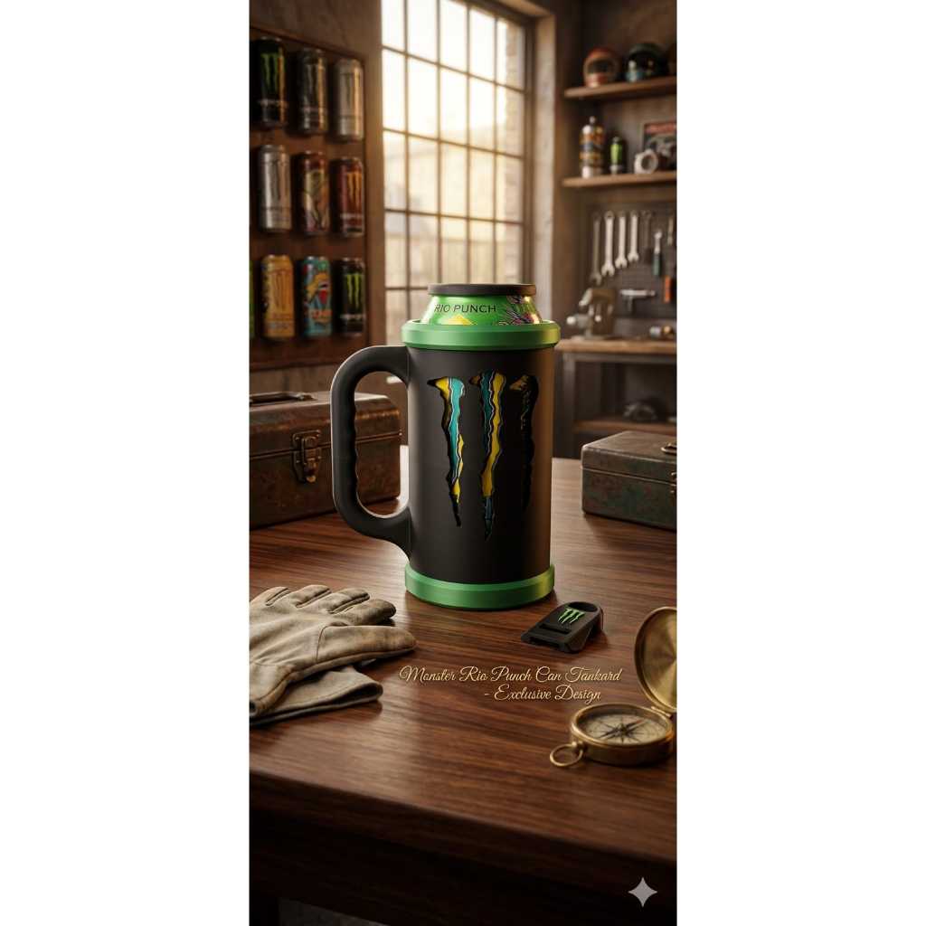 Kit Completo Porta Lata Monster Energy - Com Abridor E Tampa