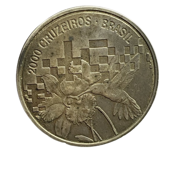 MOEDA DO BRASIL 2000 CRUZEIROS 1992 MEIO AMBIENTE DESENVOLVIMENTO - BRASIL