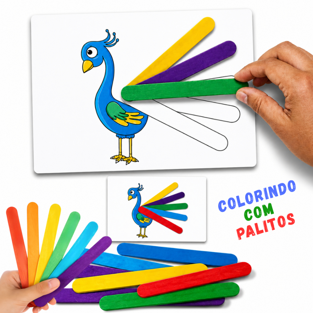 Kit Palitos Matemáticos Plásticos Coloridos Picolé Contagem Montessori Educativo