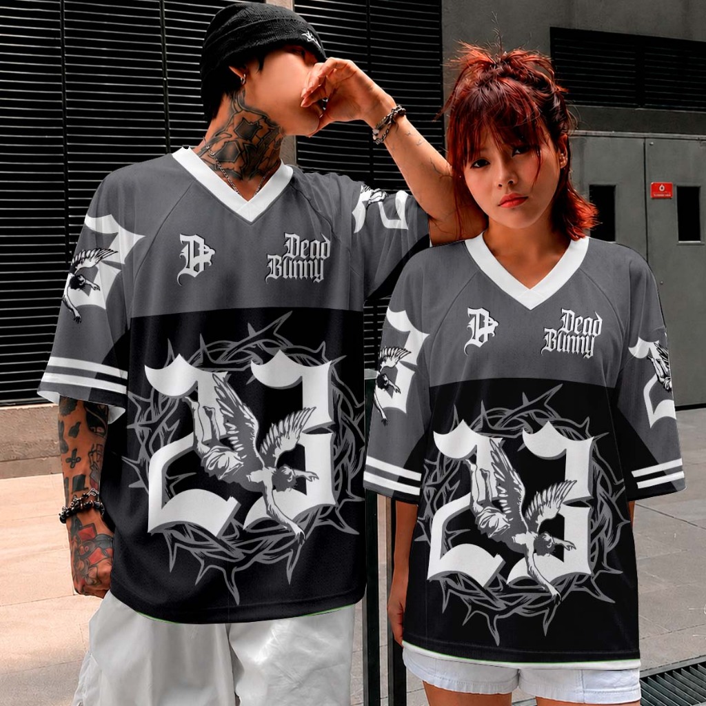 Camiseta Jersey Básica Sublimada Full Print Streetwear Angel Gotico Punk Y2k Dead Bunny Oficial Lançamento Unissex