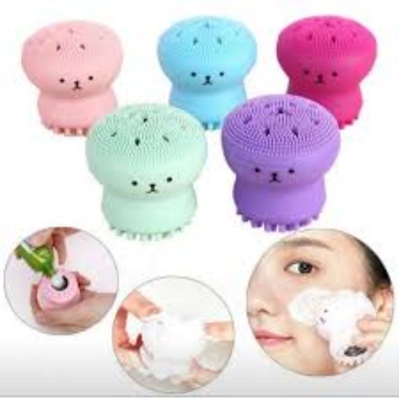 Esponja de Limpeza Facial Polvinho em Silicone — Massageadora Facial Fofa | Várias Cores