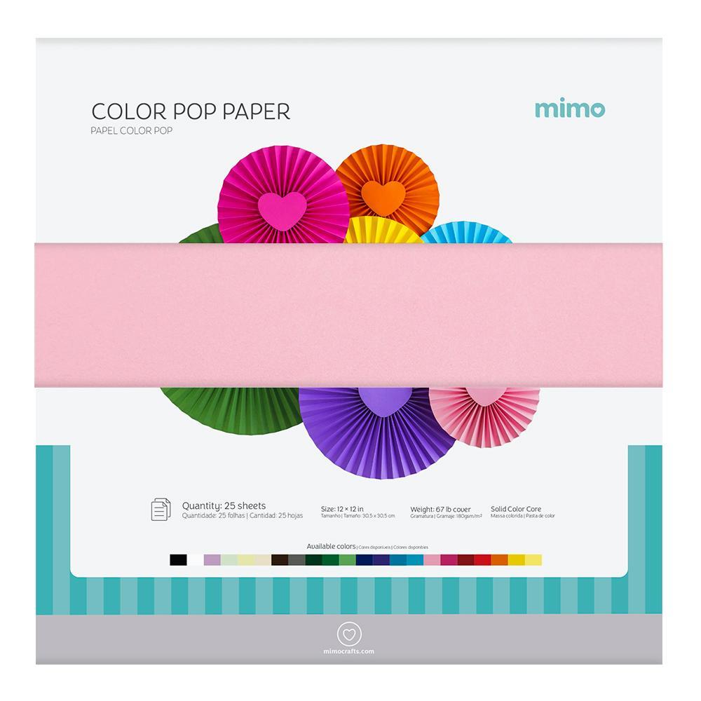 Papel Color Pop Rosa Chiclete Mimo - 30,5 x 30,5 cm - 180 gr - 25 unds
