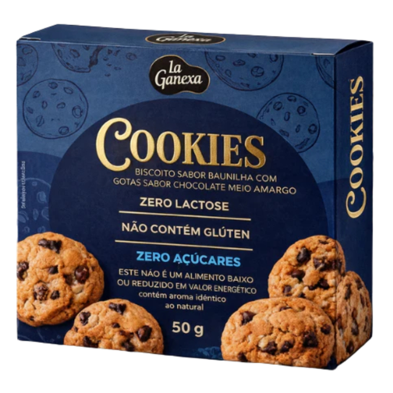 Cookies com Gotas de Chocolate 50g Sem Açúcares S/Lactose - La Ganexa