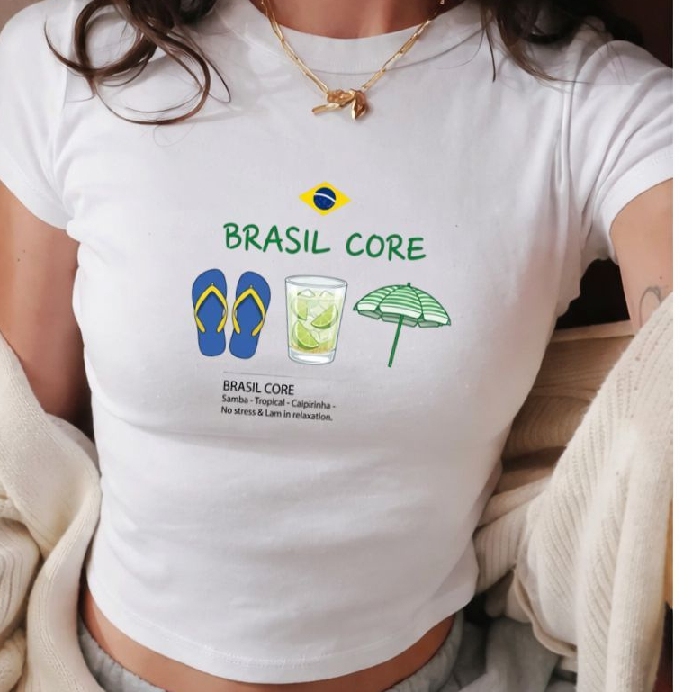 Camiseta Camisa Blusa Blusinha Babylook Feminina Elastano Confortavel Estilosa Copa do Brasil