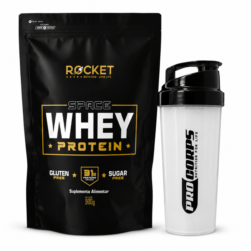 Kit Whey 900g + Shakeira Academia Ganho De Massa