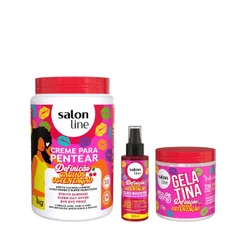 Kit Finalização Creme para Pentear, Gelatina e Óleo Booster Cachos Ostentação