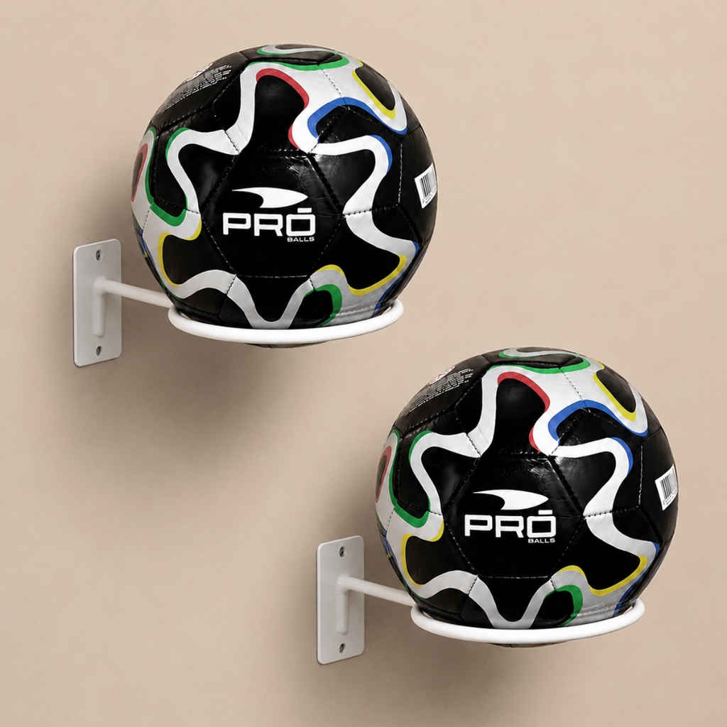 Suporte de Bola Aço Reforçado Futebol Basquete ou Vôlei com Parafusos e Buchas