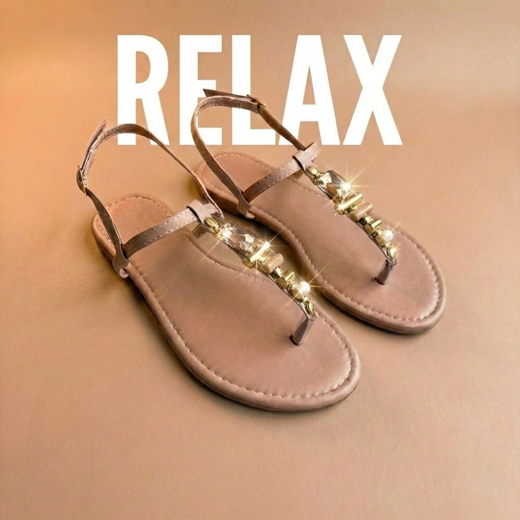 Rasteira Feminina Percata Confortável Com Fivela Ajustável E Pedraria Elegante Casual Sandália Pop Sandlux