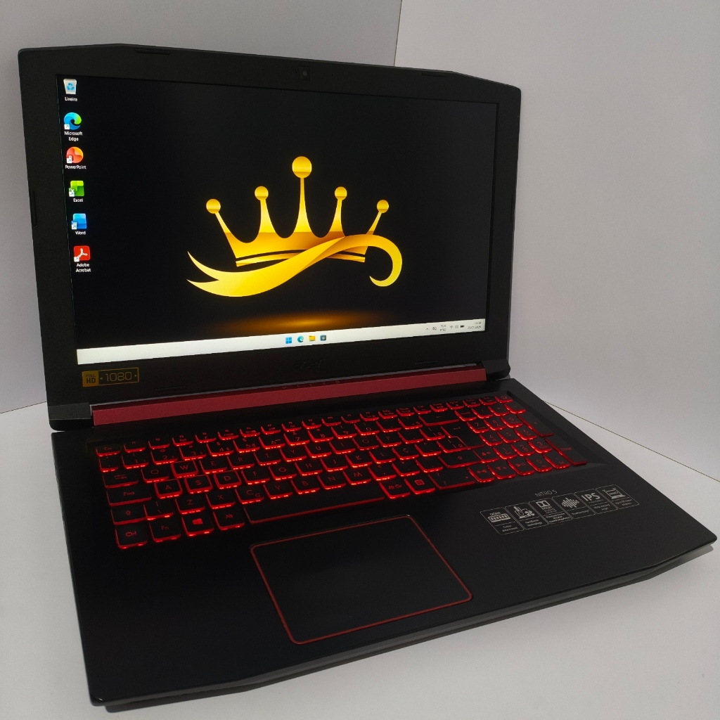 Notebook Acer Nitro 5 Core i5 8ª GTX 1050, 16GB RAM, 256GB SSD NVMe + 1TB, 15.6P FHD IPS, Windows 11