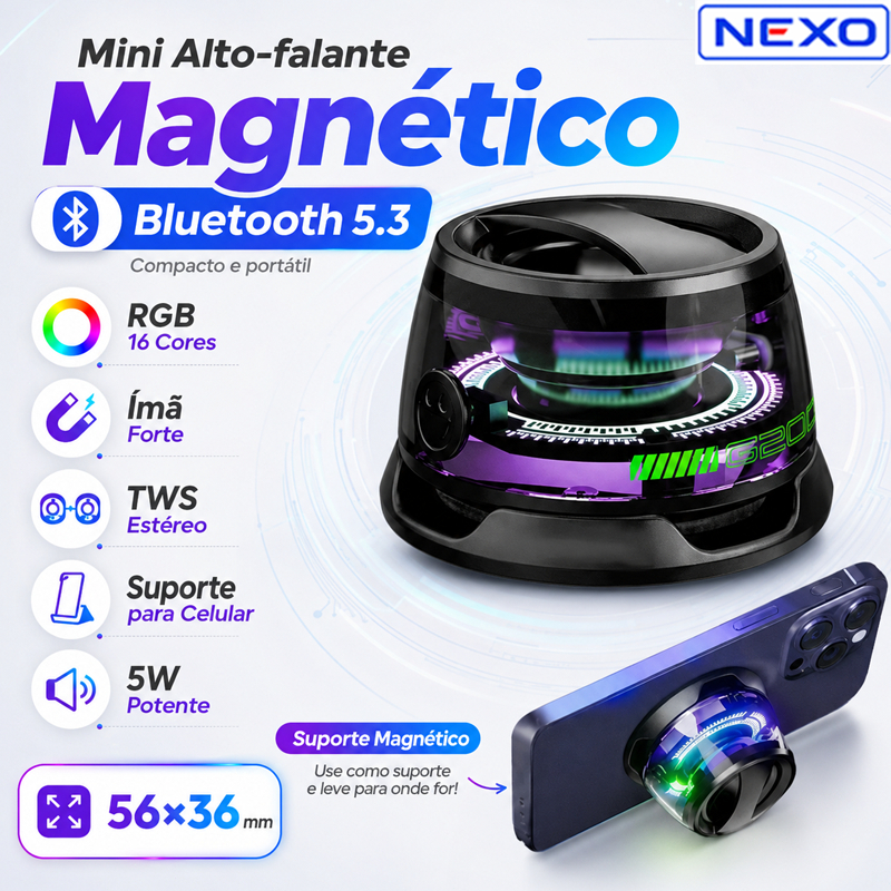 G200 Caixa de Som Bluetooth Magnética Sem Fio Multifuncional Portátil Mini para Telefone Som Automotivo