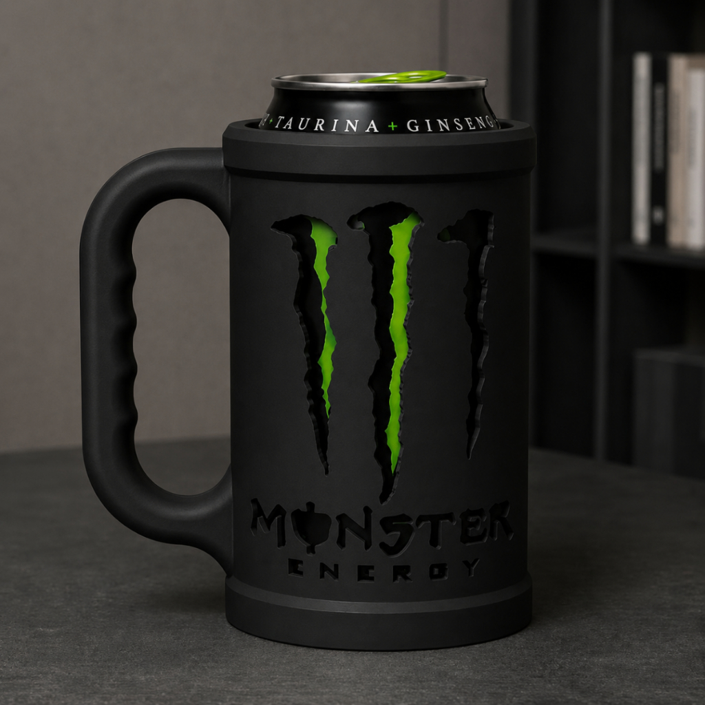 Kit Caneca porta lata Monster | Com ou Sem Nome | Personalizado | Porta Lata | Brinde