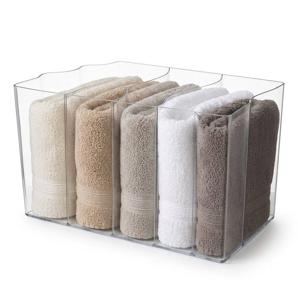 Colmeia Organizadora Transparente 6 Nichos 30x21x40cm PVC Resistente Para Roupas Toalhas Sapatos