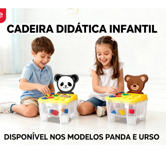 Cadeira Didática Infantil UNISEX com BASE Educativa 2 em 1 – Brinquedo Pedagógico Colorido