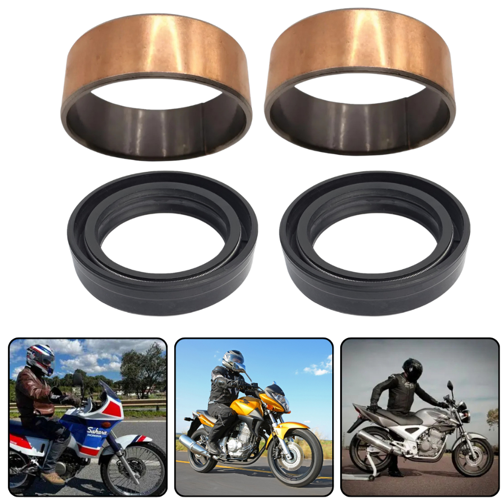 Kit Buchas Guia + Retentor Bengala Cb 300 Cbx250 Twister Xr 200 Sahara Moto Honda Grafo Dianteiro