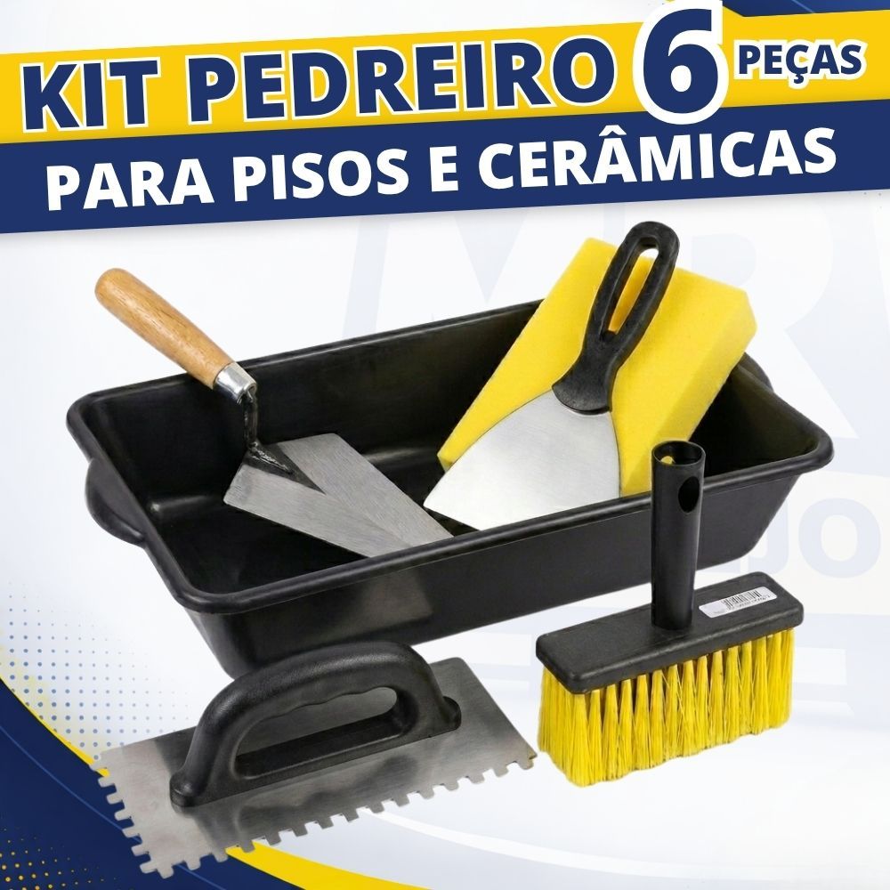 Kit Pedreiro Ferramentas de Pedreiro Ferramentas para Construção Civil Profissional 6 Peças