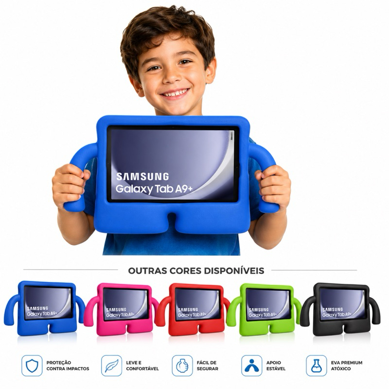 Capa Para Tablet Galaxy Tab A9+ Plus /S9/ S9 Fe Infantil Maozinha Anti Shock