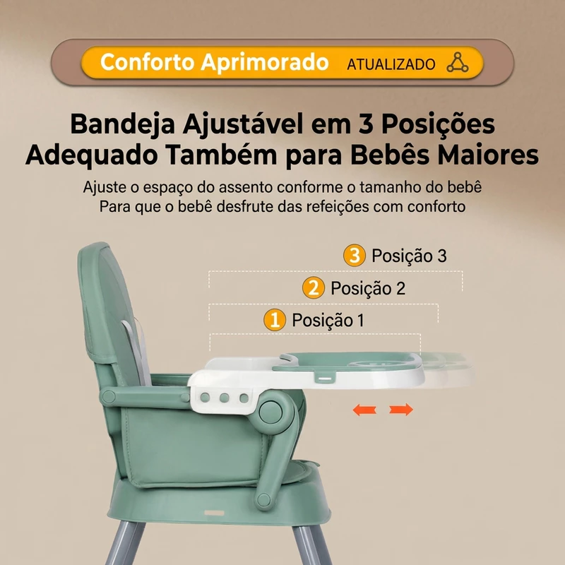 Cadeira de Alimentação Infantil Dobrável Flybb para Bebê Segura — foto 5
