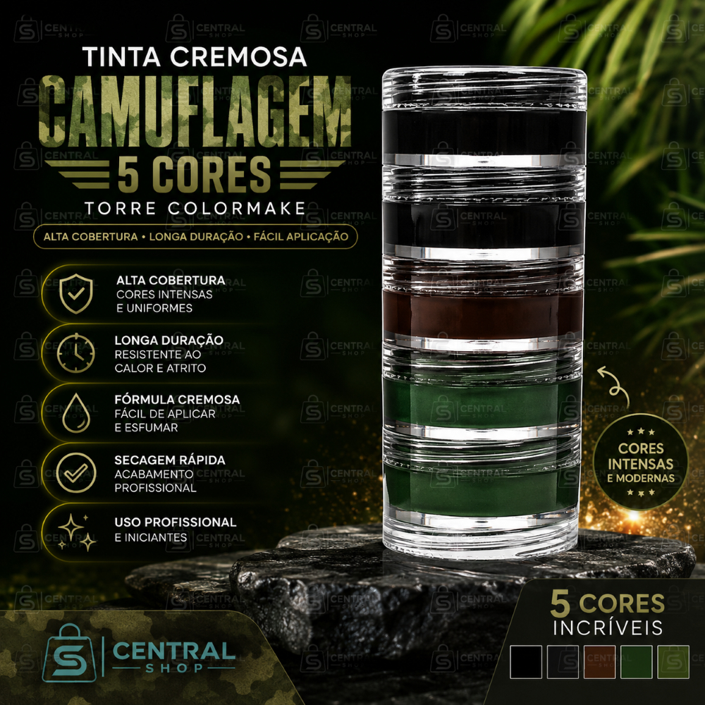 Tinta Cremosa Camuflagem 5 Cores Torre Colormake