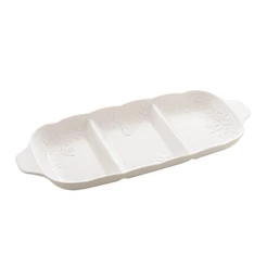 Petisqueira Butterfly Flower de Porcelana Branco - Lyor