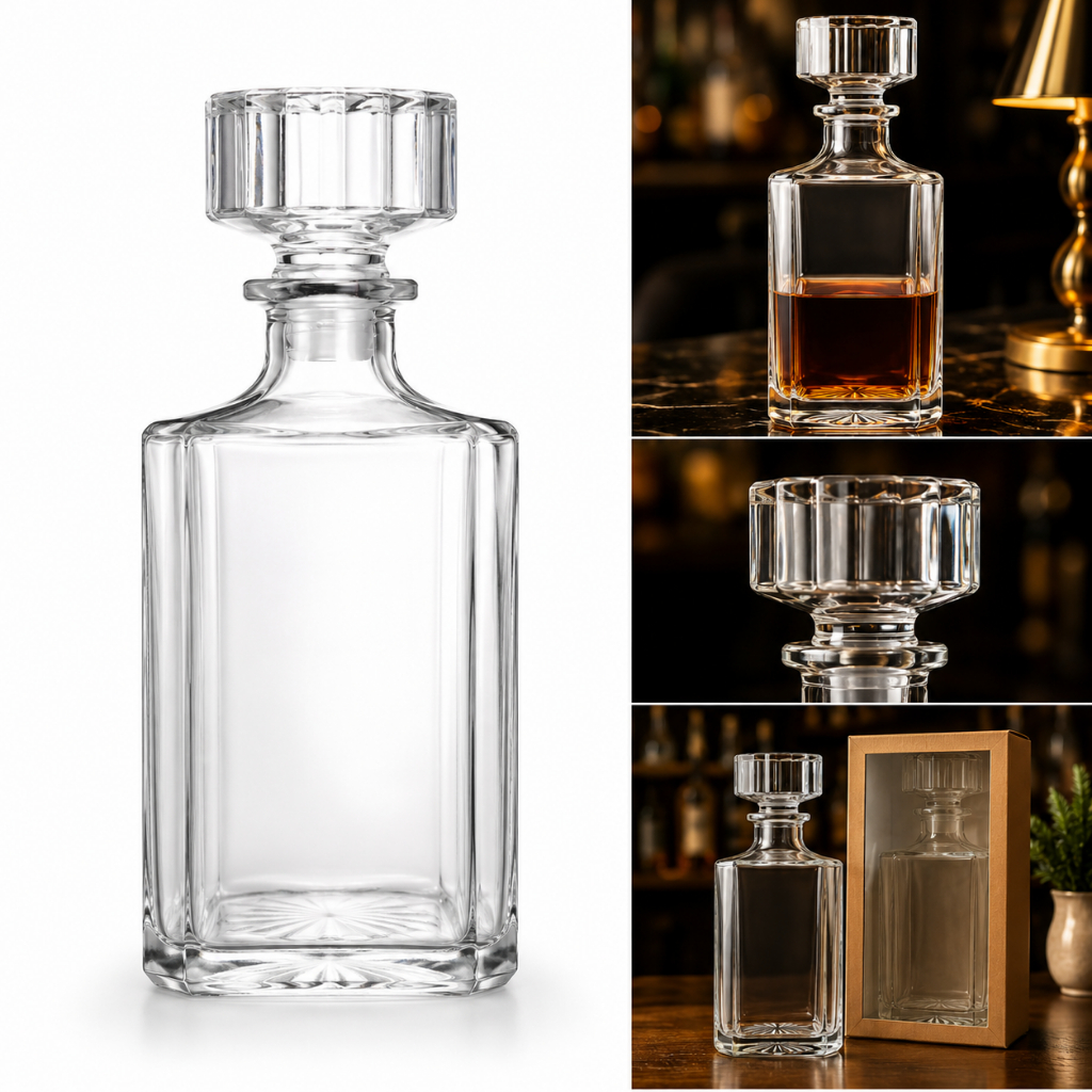 Garrafa Licoreira Decanter 1L Para Whisky Licor Vodka Rum Gim Bebidas Destiladas Adega Decorativa