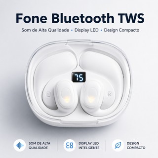 Fone Bluetooth Sem Fio Y02 TWS Esportivo Com Gancho De Orelha Antiqueda Microfone HD