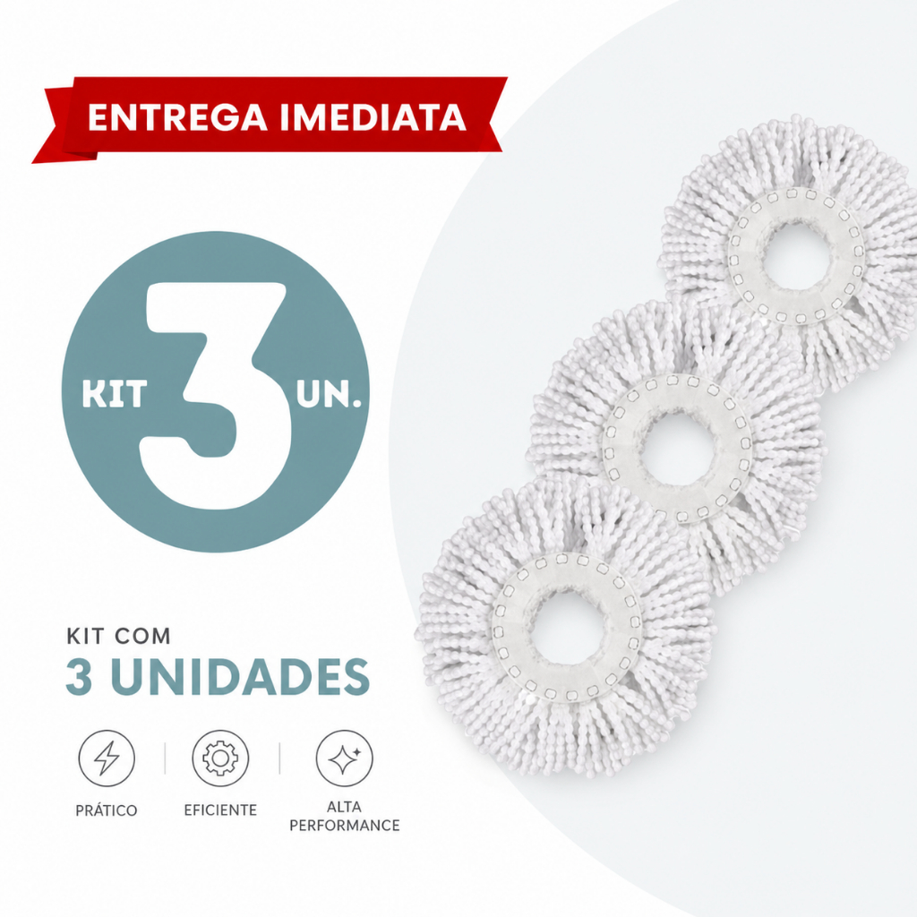 Refil Microfibra Para Mop Giratório Universal