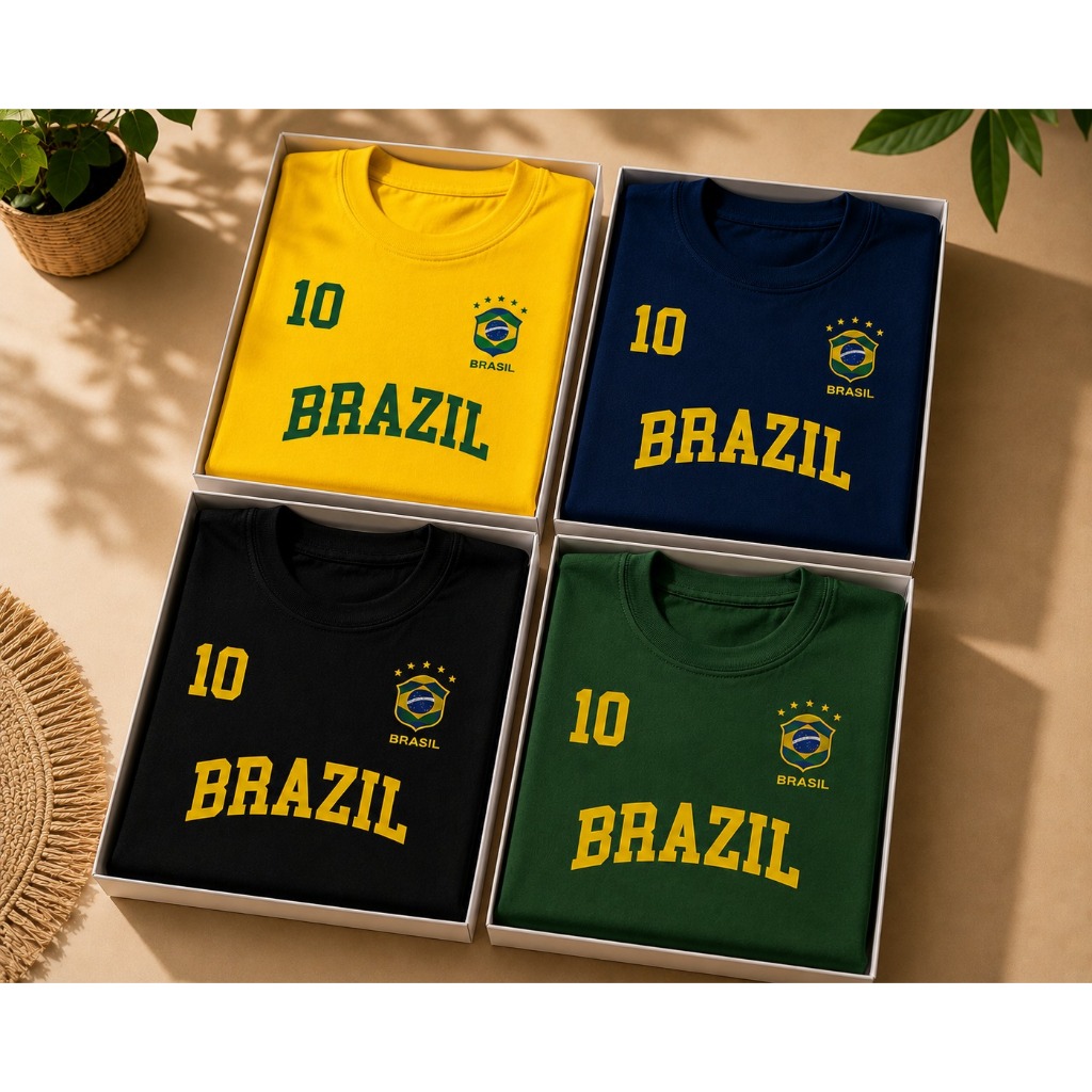 Camisa Seleção Brasileira Estampada Moda Casual Brasil