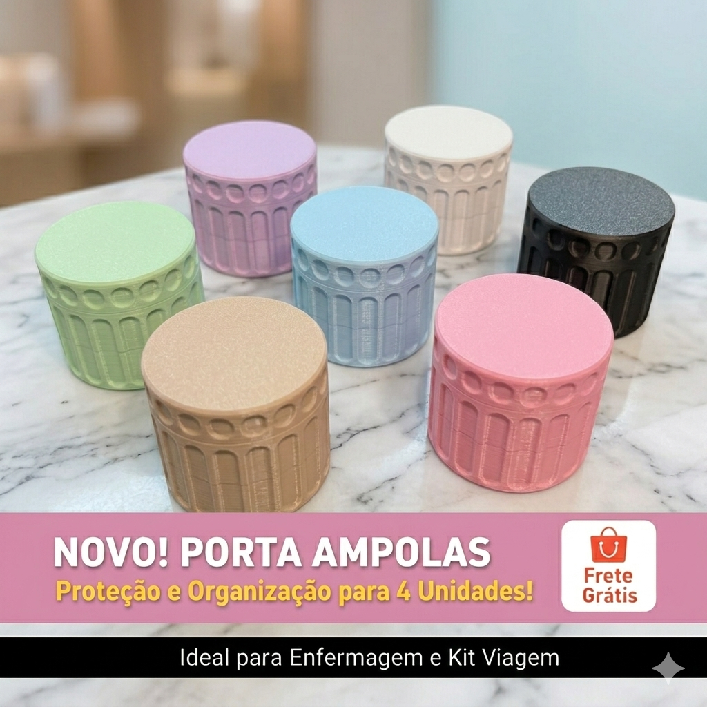 Organizador de Ampolas Estojo Porta Ampolas Case Rígida para Vacinas Injeções Geladeira
