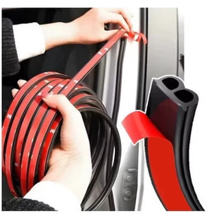 Fita Borracha Vedação Porta Carro 5/10M 5 Furos Universal Extra Grossa Anti-Ruído Uno Gol Palio Up HB20