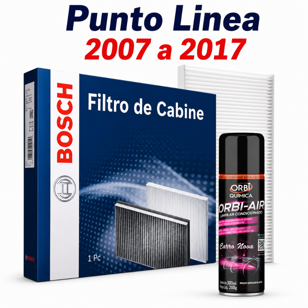 Filtro Ar Condicionado Punto Linea 2007 a 2017 + Higienizador