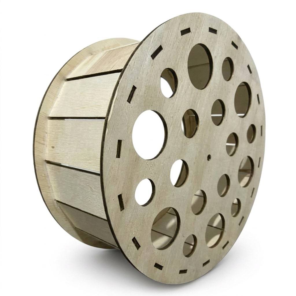 Carretilha 12 Polegada 30cm Com Rolamento Duplo Madeira para Pipa