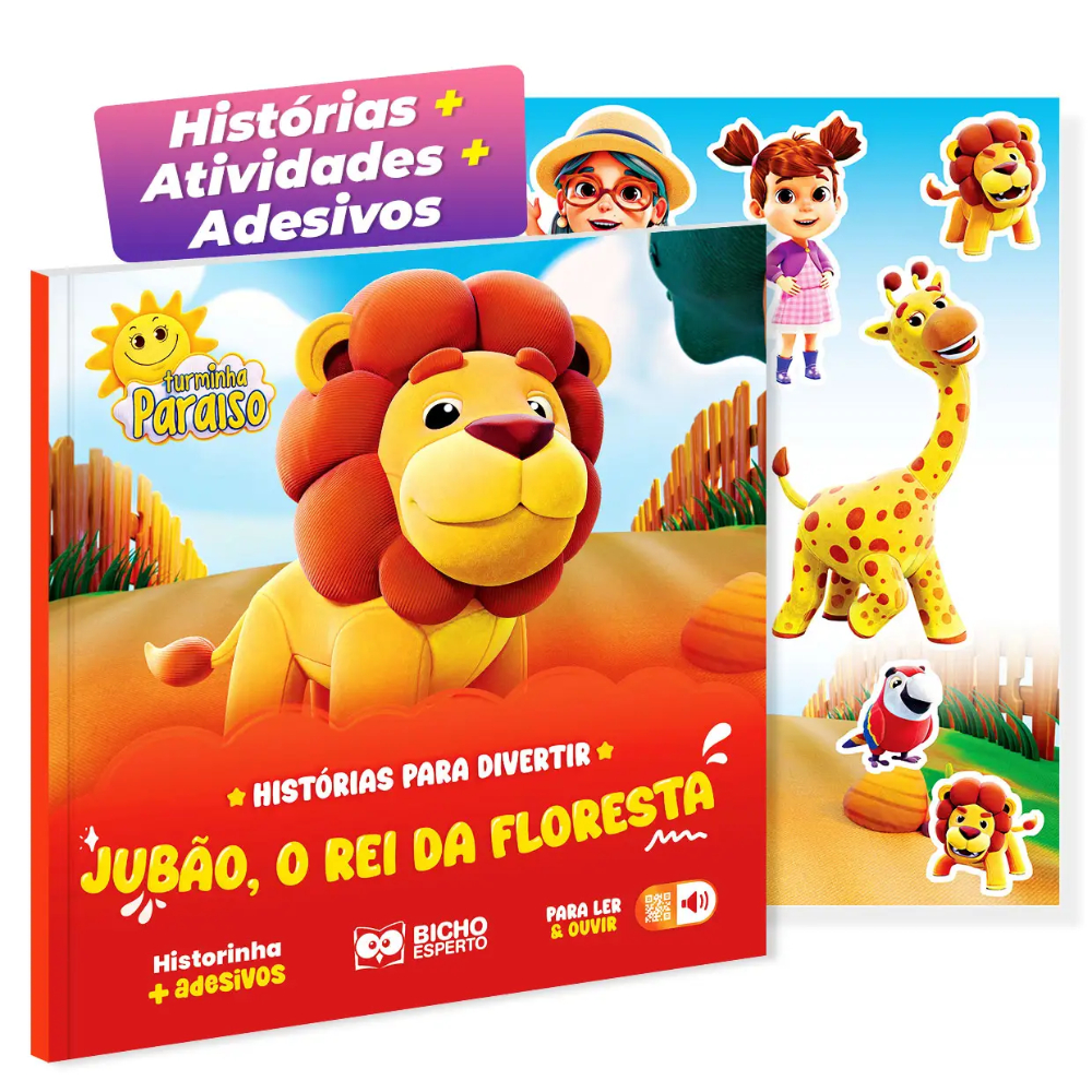 Livro Infantil Histórias para Divertir Turminha Paraiso Jubão, o Rei da Floresta