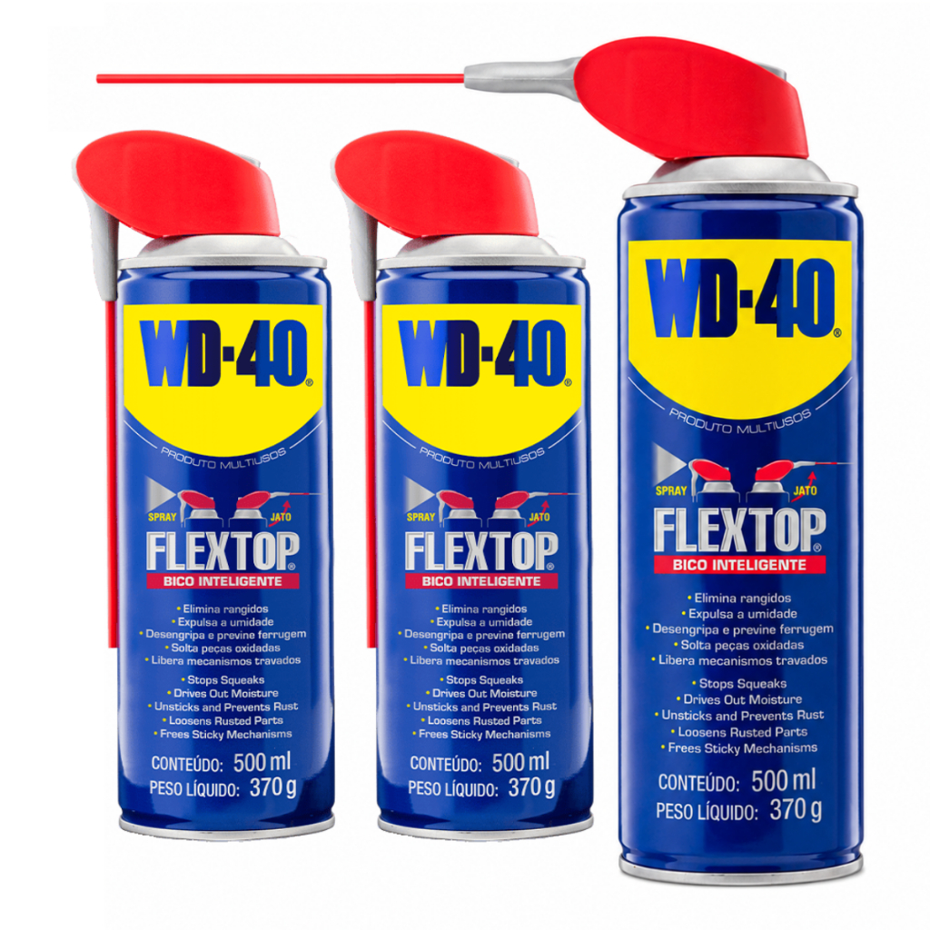 Kit 3 Wd40 Spray Flextop 500ml Lubrificante Desengripante Anticorrosivo Wd-40